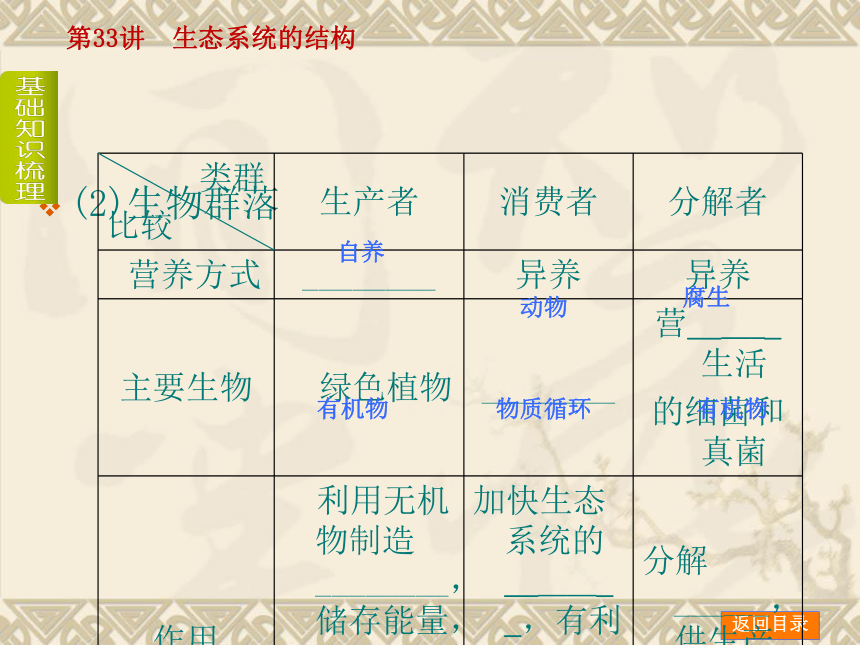 【新课标人教通用，一轮基础查漏补缺】第33讲　生态系统的结构 （46ppt）