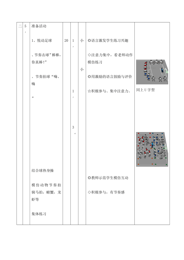 全国通用  五年级体育 球性练习 教案（表格式）