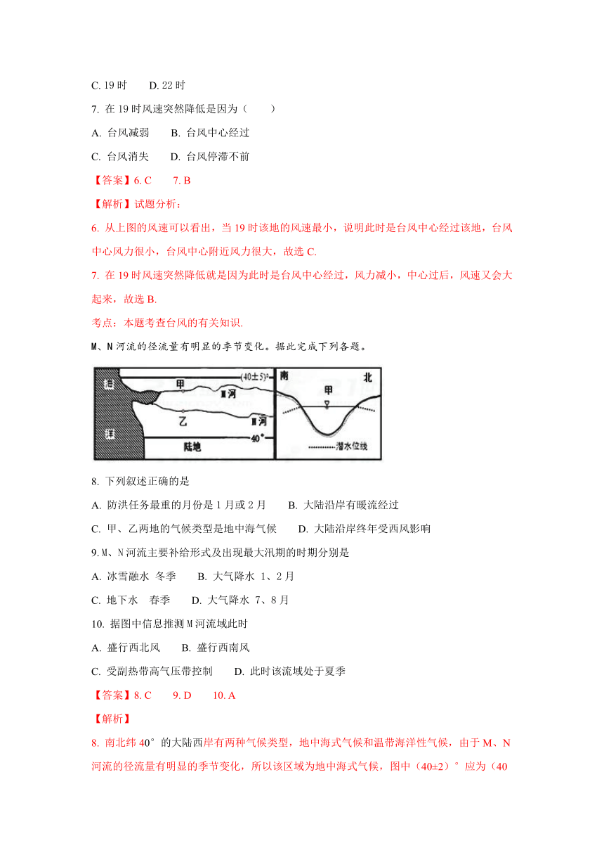 广西南宁市外国语学校2017-2018学年高一上学期期末综合检测地理试题Word版含解析