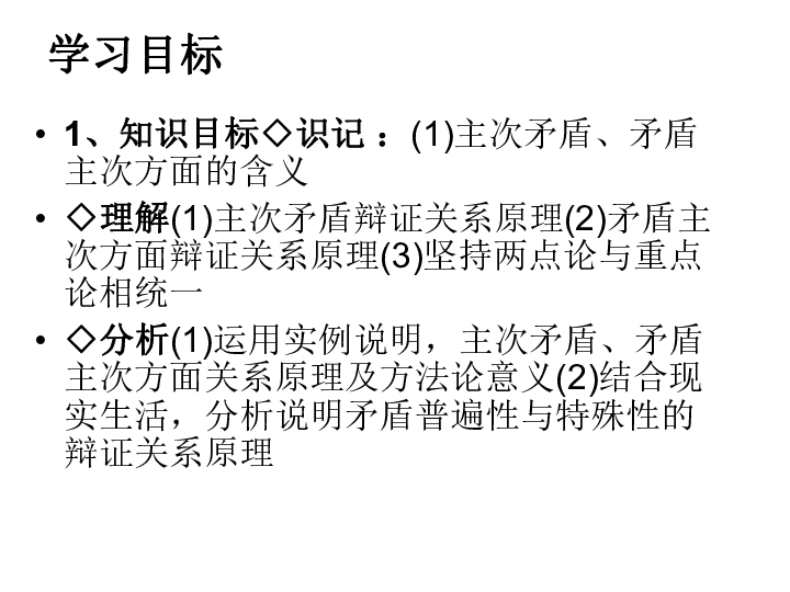 1,矛盾的含義及其方法論(對立統一規律)★★2,矛盾同一性,鬥爭性的