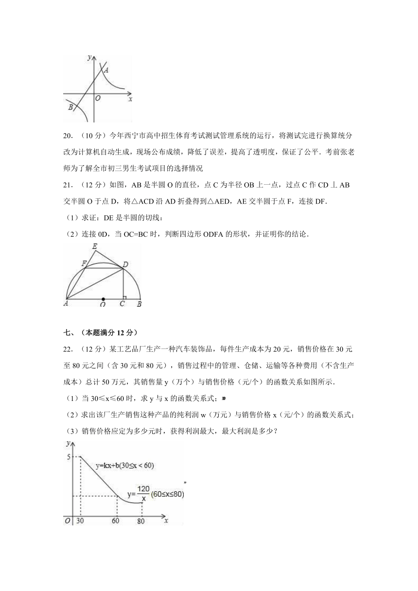 安徽省马鞍山市2016年中考数学二模试卷（解析版）