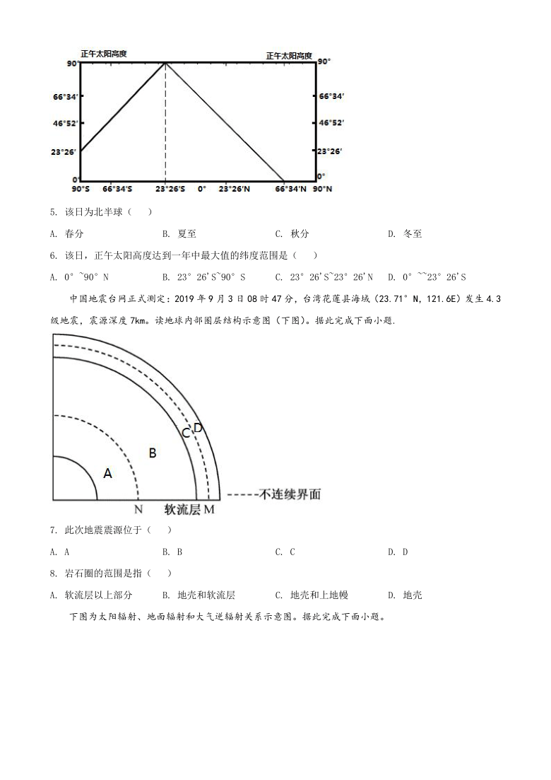 四川省南充市2020-2021学年高一上学期期末考试地理试题 Word版含解析