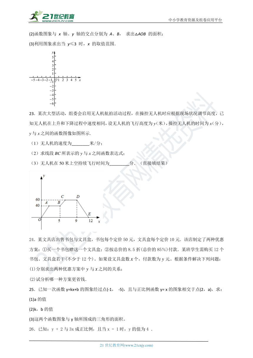 第12章 一次函数单元检测试题A卷（含解析）