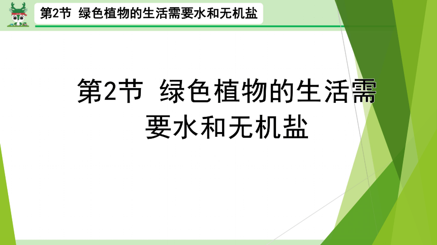 生物圈中的绿色植物 第2节 绿色植物的生活需要水和无机盐课件(共14