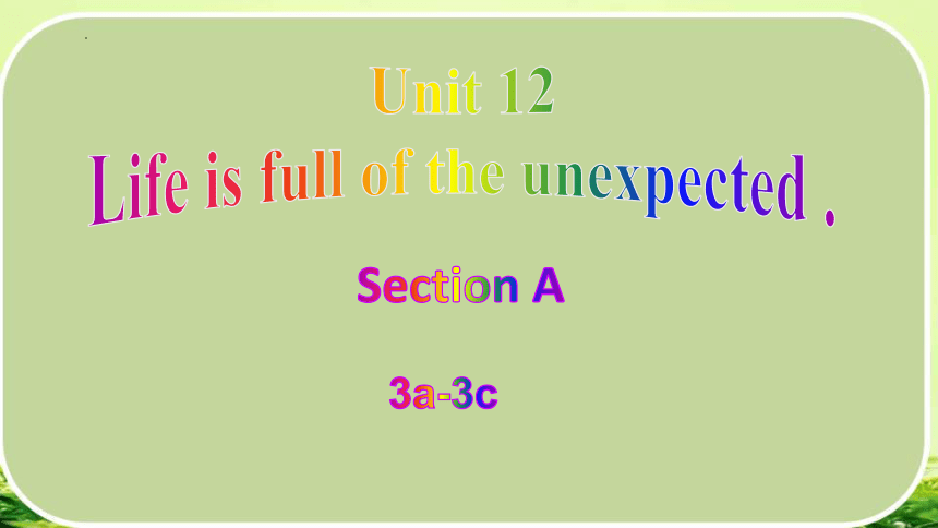 Unit 12 Life Is Full Of The Unexpected . Section A 3a-3c 课件(共49张PPT)-21 ...