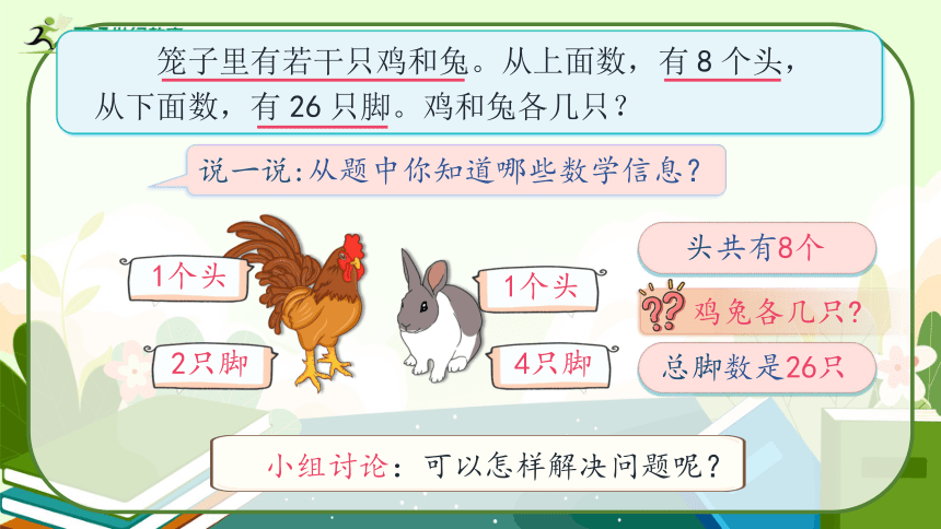 人教版四年级数学下册《鸡兔同笼》教学课件 共36张ppt 21世纪教育网