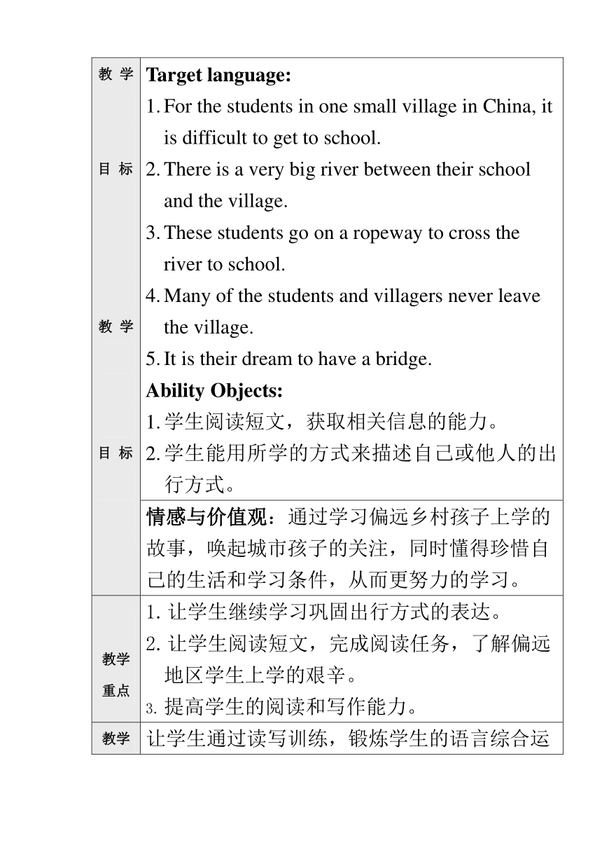 七年级英语下册unit 3 Section B 2a-3b 表格式教案-21世纪教育网