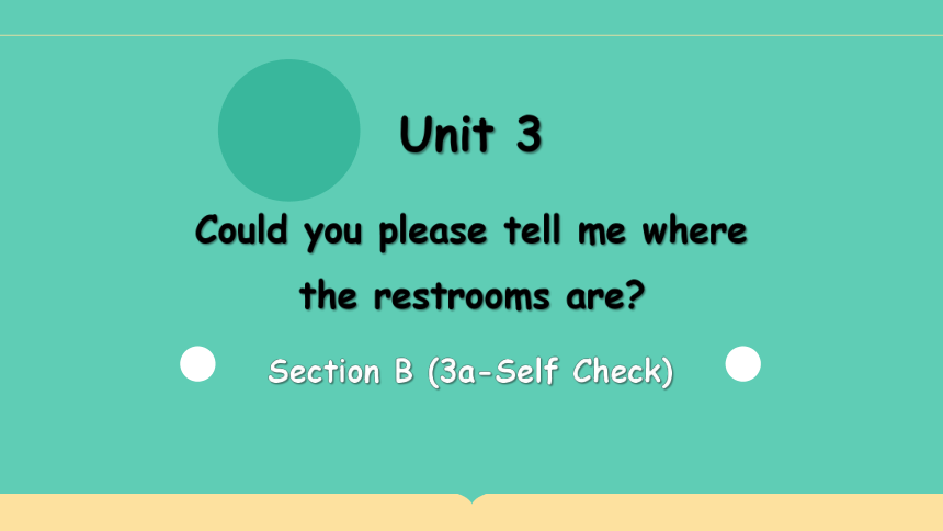 Unit 3 Could you please tell me where the restrooms are?Section B (3a ...