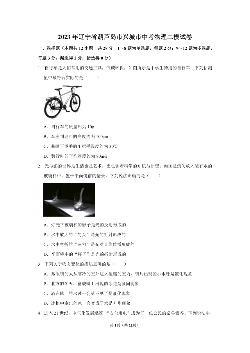 2023年辽宁省葫芦岛市兴城市中考物理二模试题（无答案）