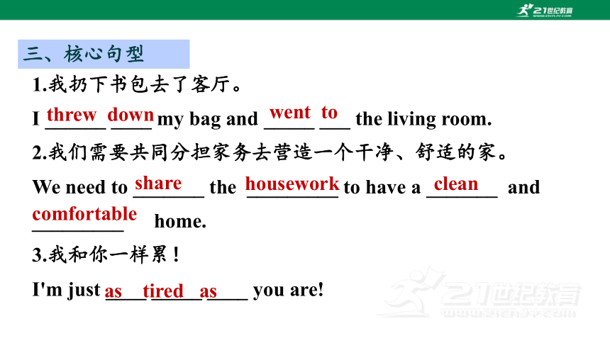 Unit 3 Could you please clean your room？单元复习课件(共28张PPT)