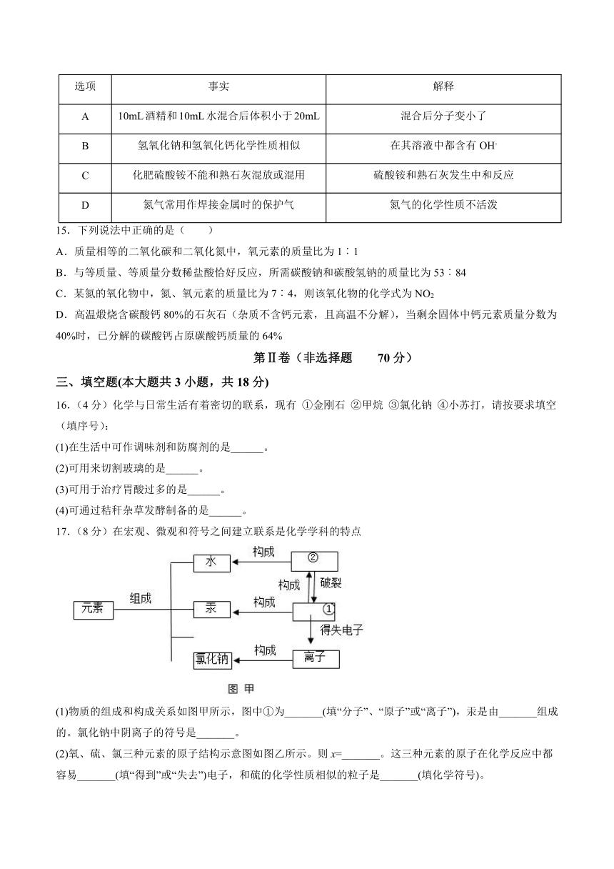 备战2023年天津中考化学仿真模拟卷（解析版）