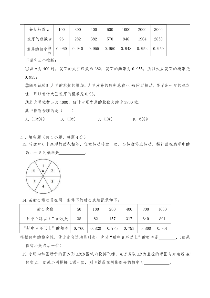 沪科版九年级数学下册试题 第26章《概率初步》单元测试 （含答案）