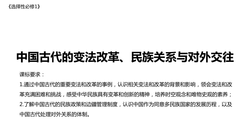 2023高考复习：中国古代的变法改革、民族关系与对外交往 课件（22张PPT）