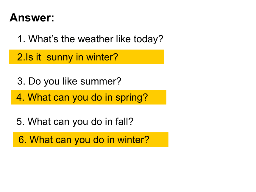 Unit 1 Seasons and Weather Reading 课件