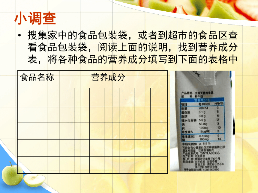 冀少版七年级下册生物：1．1 食物 课件（共20张PPT）