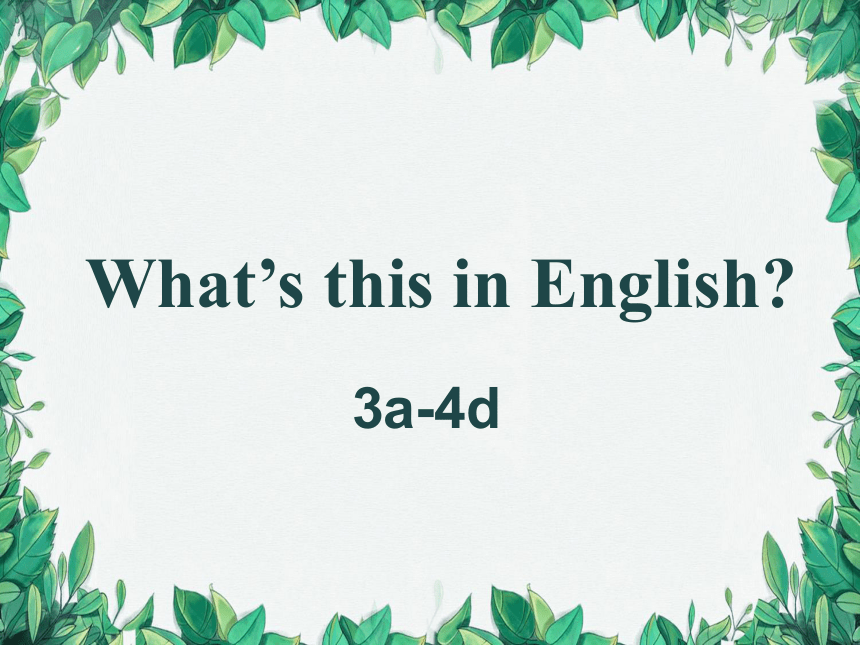 Starter Unit 2 What's this in English? (3a-4d)课件(共32张PPT)-21世纪教育网