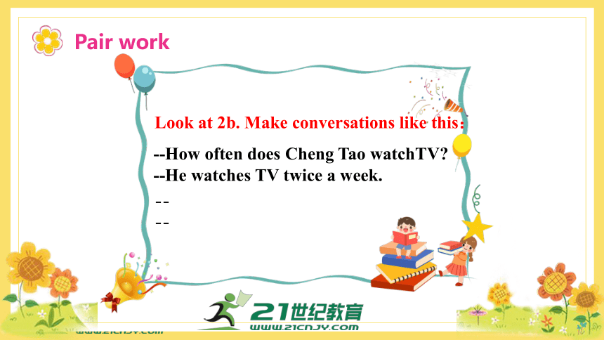 Unit2 SectionA 2a-2d课件+内嵌音视频（新目标八年级上册Unit 2 How often do you exercise?）