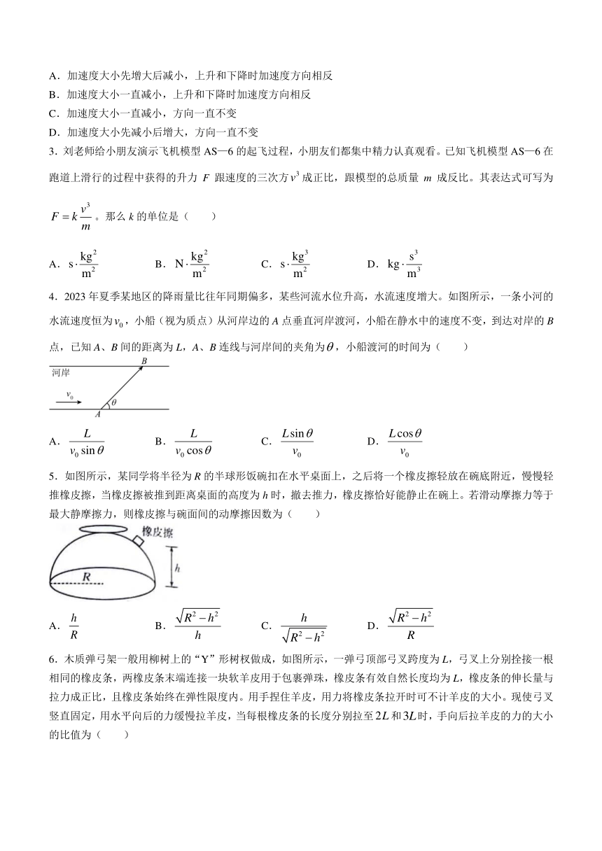 江西省部分高中学校2023-2024学年高三上学期9月大联考物理试题（含答案）