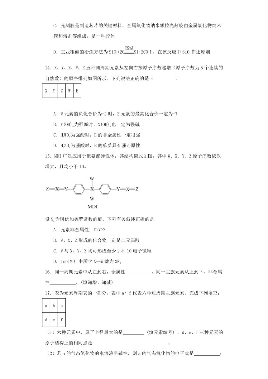 专题5 微观结构与物质的多样性 同步练习（含答案） 2023-2024学年高一上学期化学苏教版（2019）必修第一册