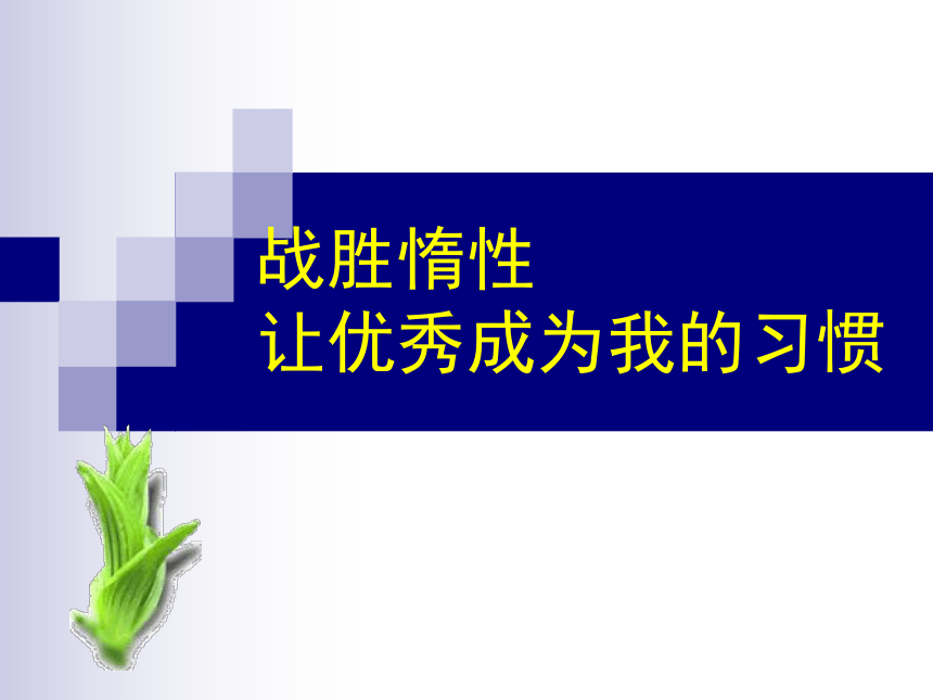 初中主题班会 战胜惰性 让优秀成为一种习惯课件(共29张PPT)