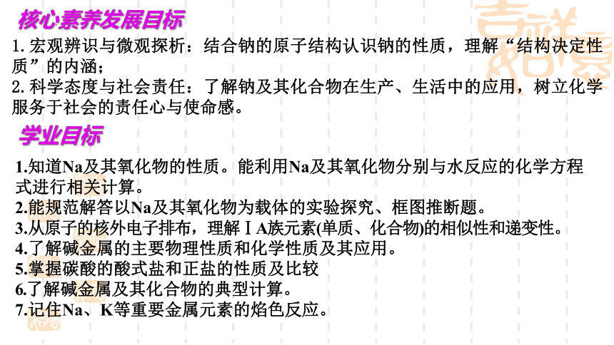 2024届高考化学一轮复习课件：第1章第1讲钠及其化合物、碱金属元素  课件(共55张PPT)