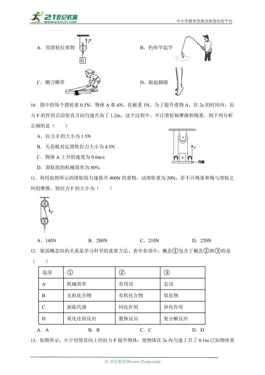 2024年中考科学第一轮复习：物理之简单机械