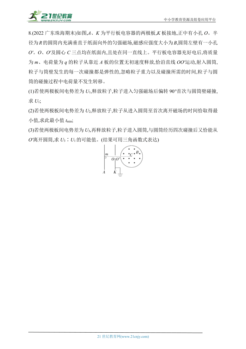 2024鲁科版高中物理选择性必修第二册同步练习--专题强化练4　磁场中的多解性和周期性问题