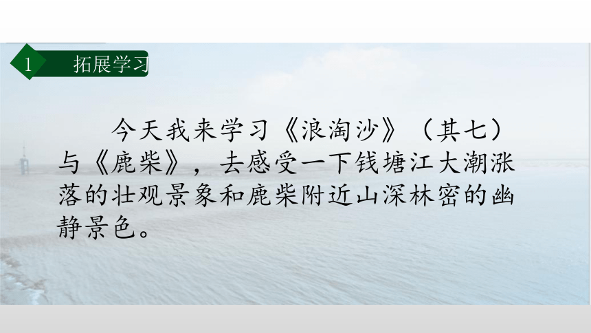 四年级语文上册 第一单元 《浪淘沙》（其七）+《鹿柴》  第一课时 课件(共21张PPT)