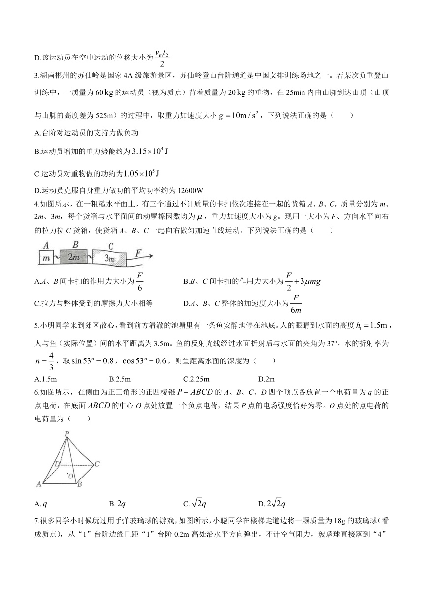 河北省廊坊市廊坊部分重点高中2023-2024学年高三上学期11月期中考试物理试题（含解析）