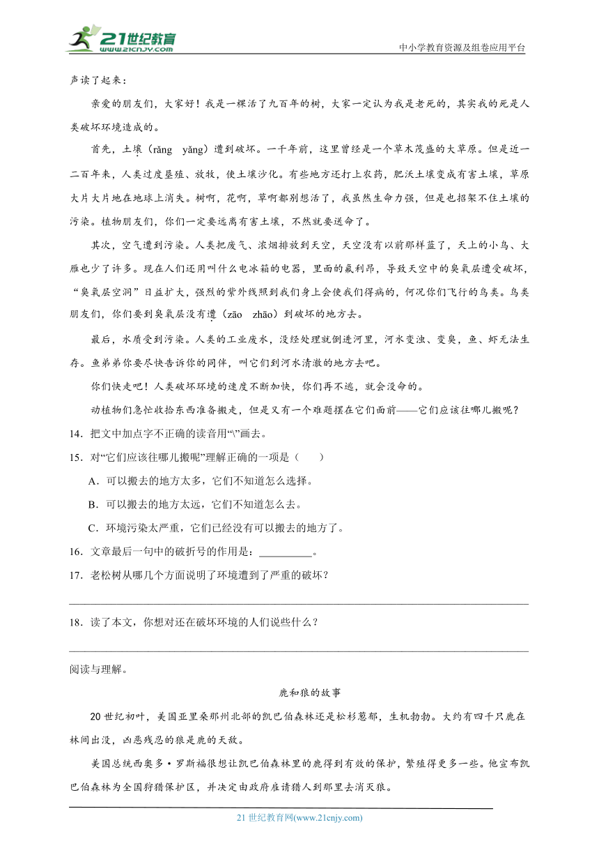 统编版语文六年级上册2023-2024学年第6单元现代文阅读经典题型-（含答案）