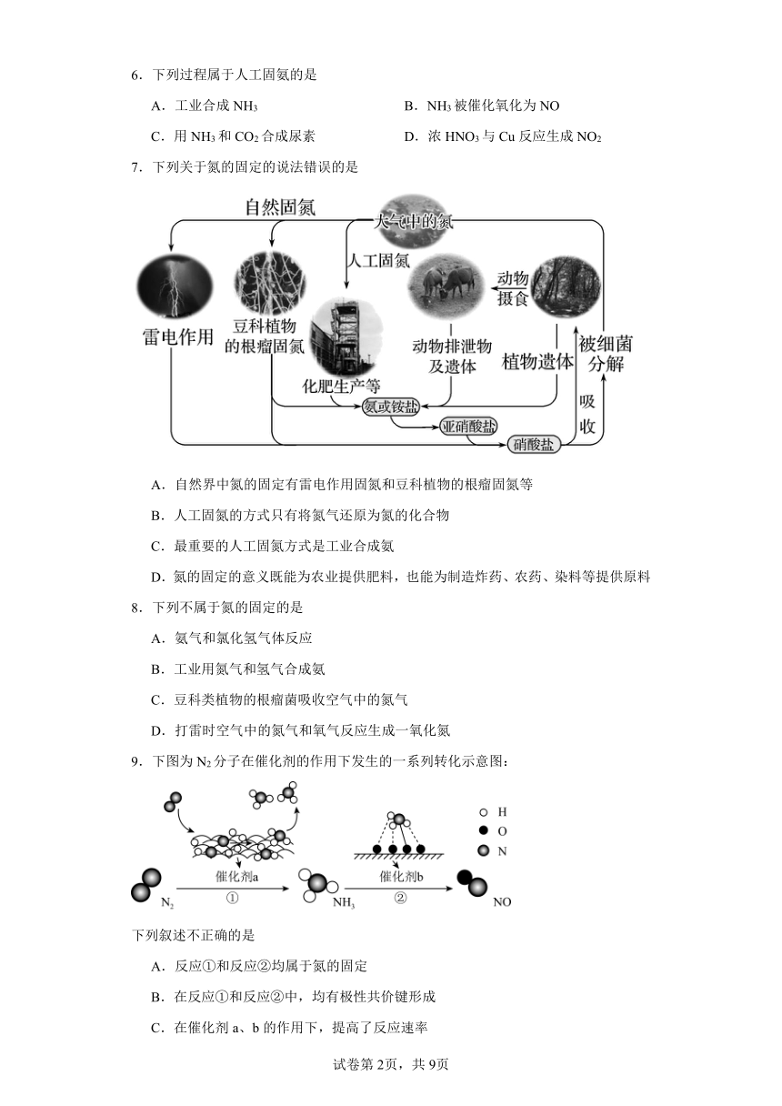 7.1.3人工固氮——合成氨分层练习（含解析）2023-2024学年苏教版（2019）高中化学必修第二册