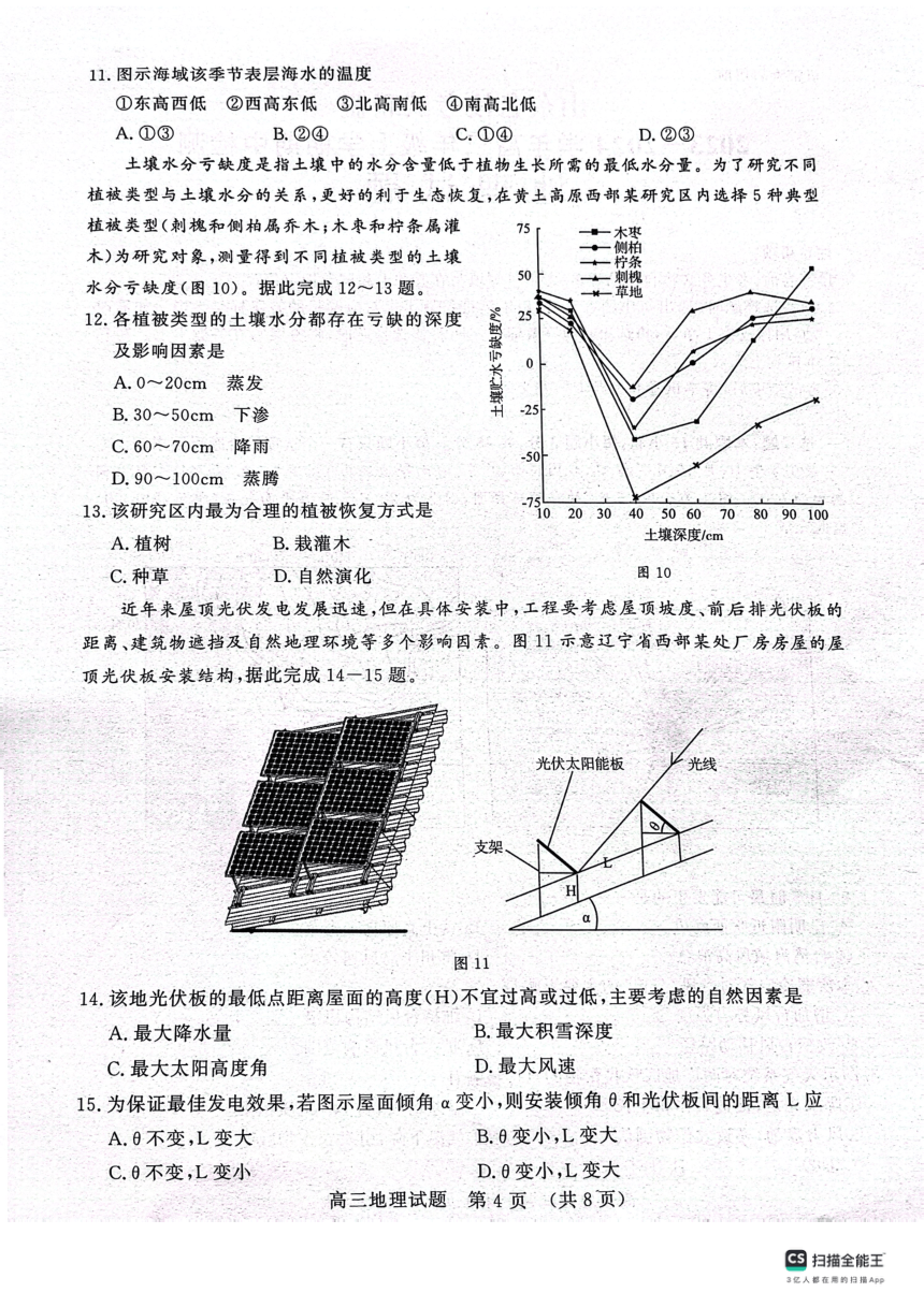 山东省济南市2023-2024学年高三上学期11月期中地理试题（PDF版无答案）