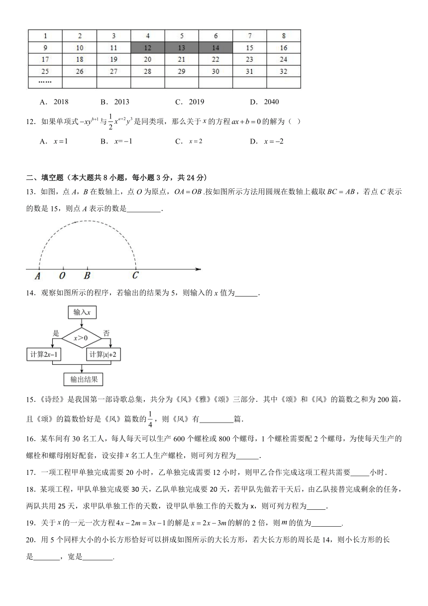 第4章《一元一次方程》单元检测题（含答案）   2023-2024学年七年级上册数学苏科版