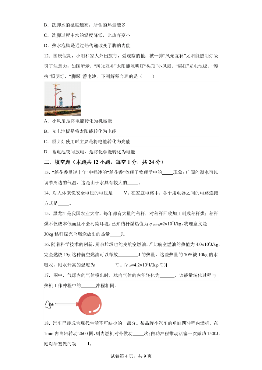 湖南省张家界市永定区2023-2024学年九年级上学期期中考试物理试题（解析版）