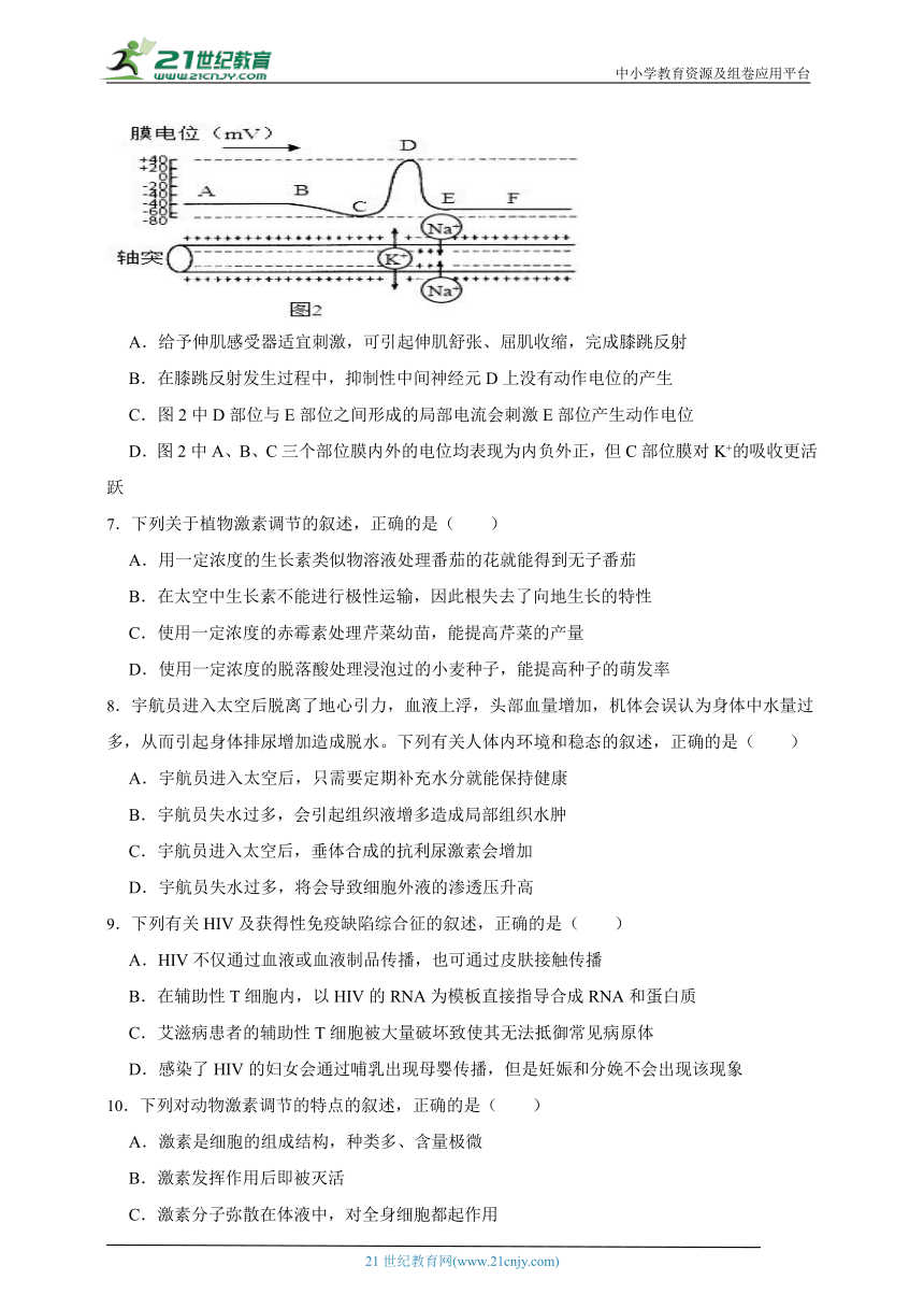 2023-2024年学段高中生物沪科版（2019）高二上学期期末测试模拟题（解析版）