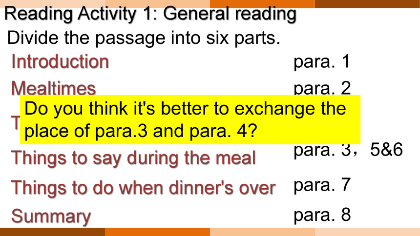 Module 6 Eating together Unit 2 Reading课件 (共20张PPT)