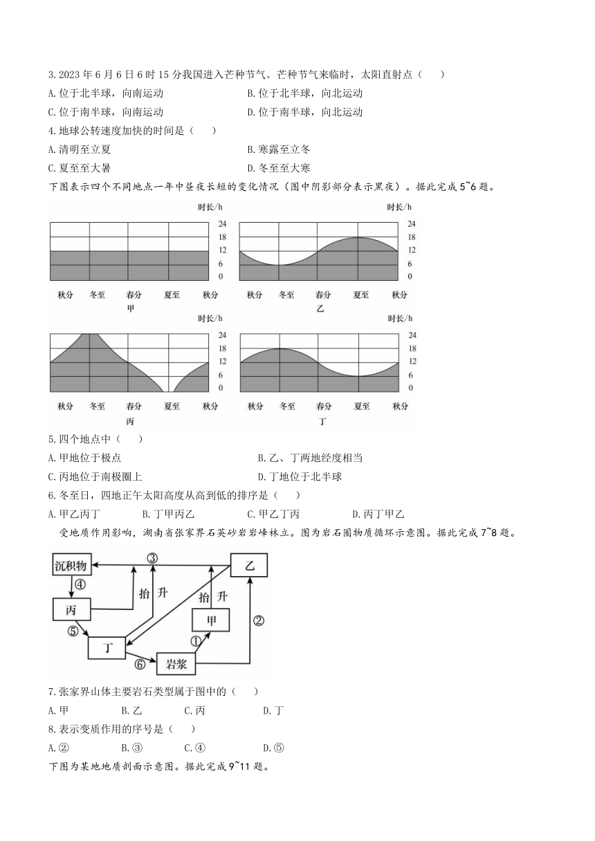 吉林省长春市二实高2023-2024学年高二上学期期中考试地理试题（含答案）