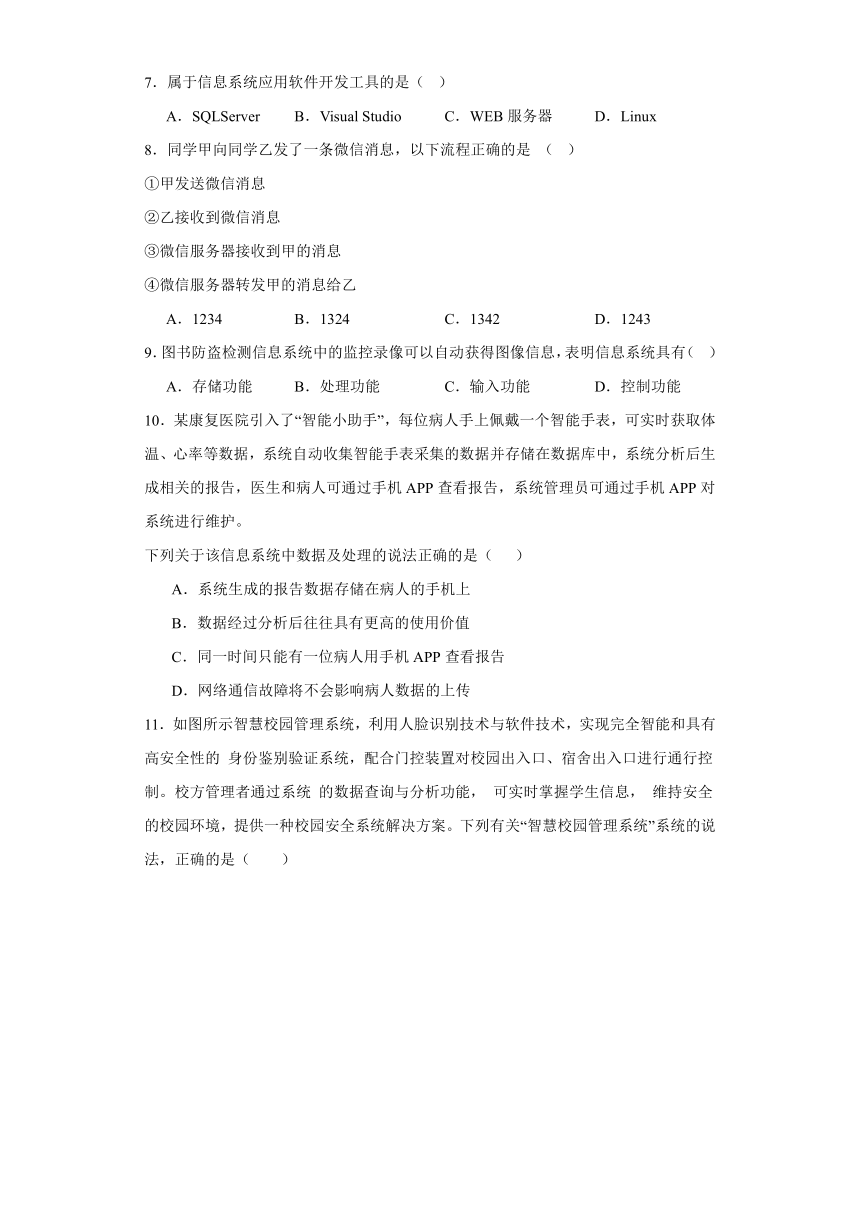 第三单元 信息系统的设计与开发 单元测试（含答案）2022-2023学年教科版（2019）高中信息技术2