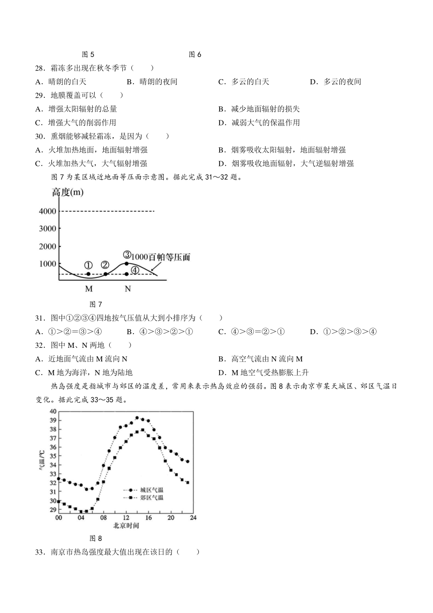 四川省凉山州安宁河联盟2023-2024学年高一上学期期中考试地理试题（含答案）