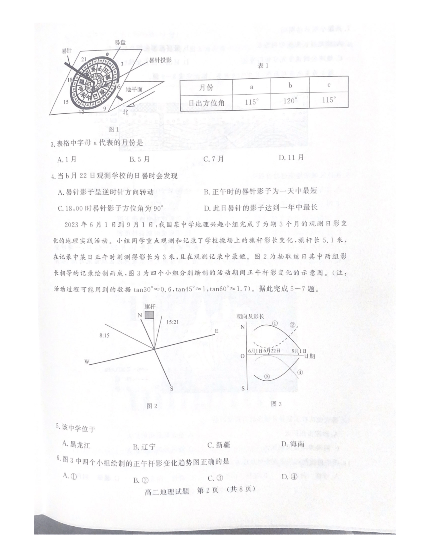 山东名校考试联盟2023-2024学年高二上学期期中检测地理试题（PDF版无答案）