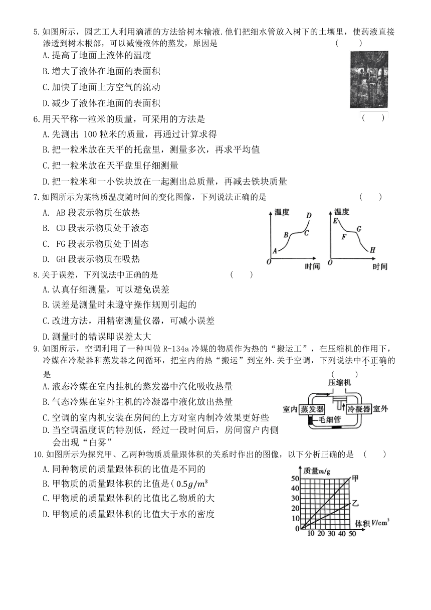 陕西省咸阳市秦都区2023-2024学年八年级上学期11月期中物理试题（含答案）