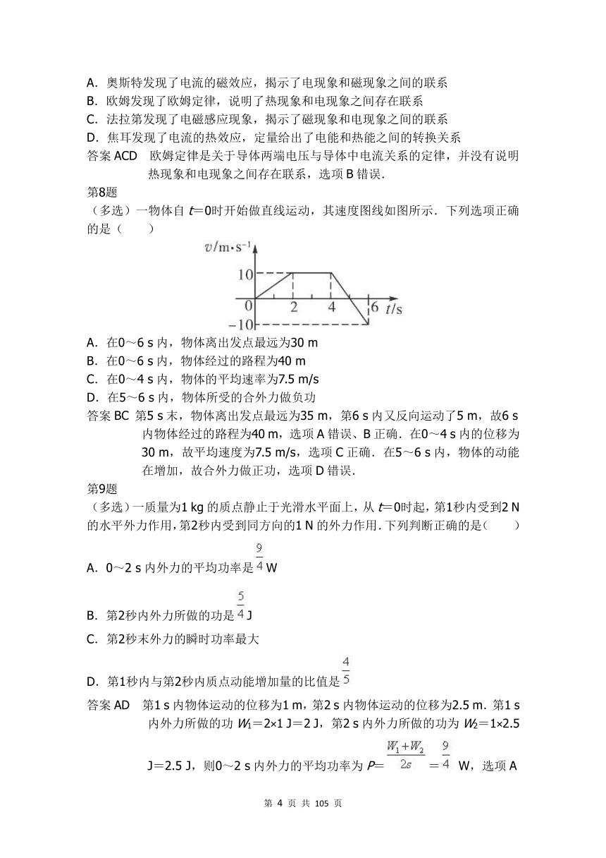 【高中物理】最有可能考的100题（含解析）