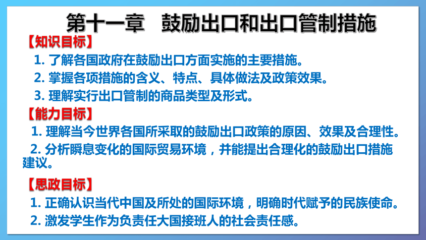 第十一章  鼓励出口和出口管制措施 课件(共52张PPT)- 《国际贸易基础》同步教学（苏州大学·2022）