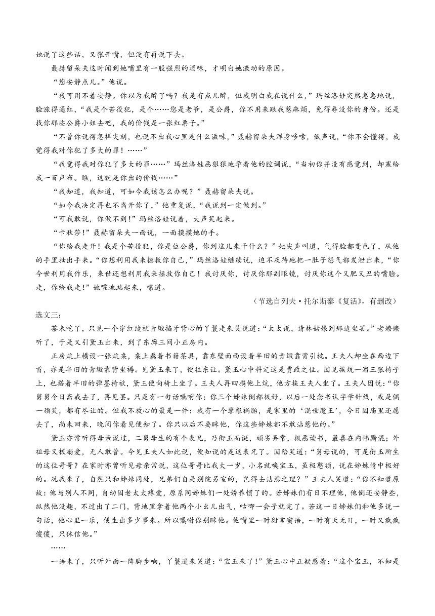 河南省驻马店高级中学2023-2024学年高二上学期期中考试语文试题（含解析）