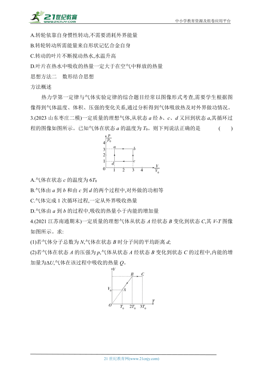 2024鲁科版高中物理选择性必修第三册同步练习--第3章 热力学定律复习提升