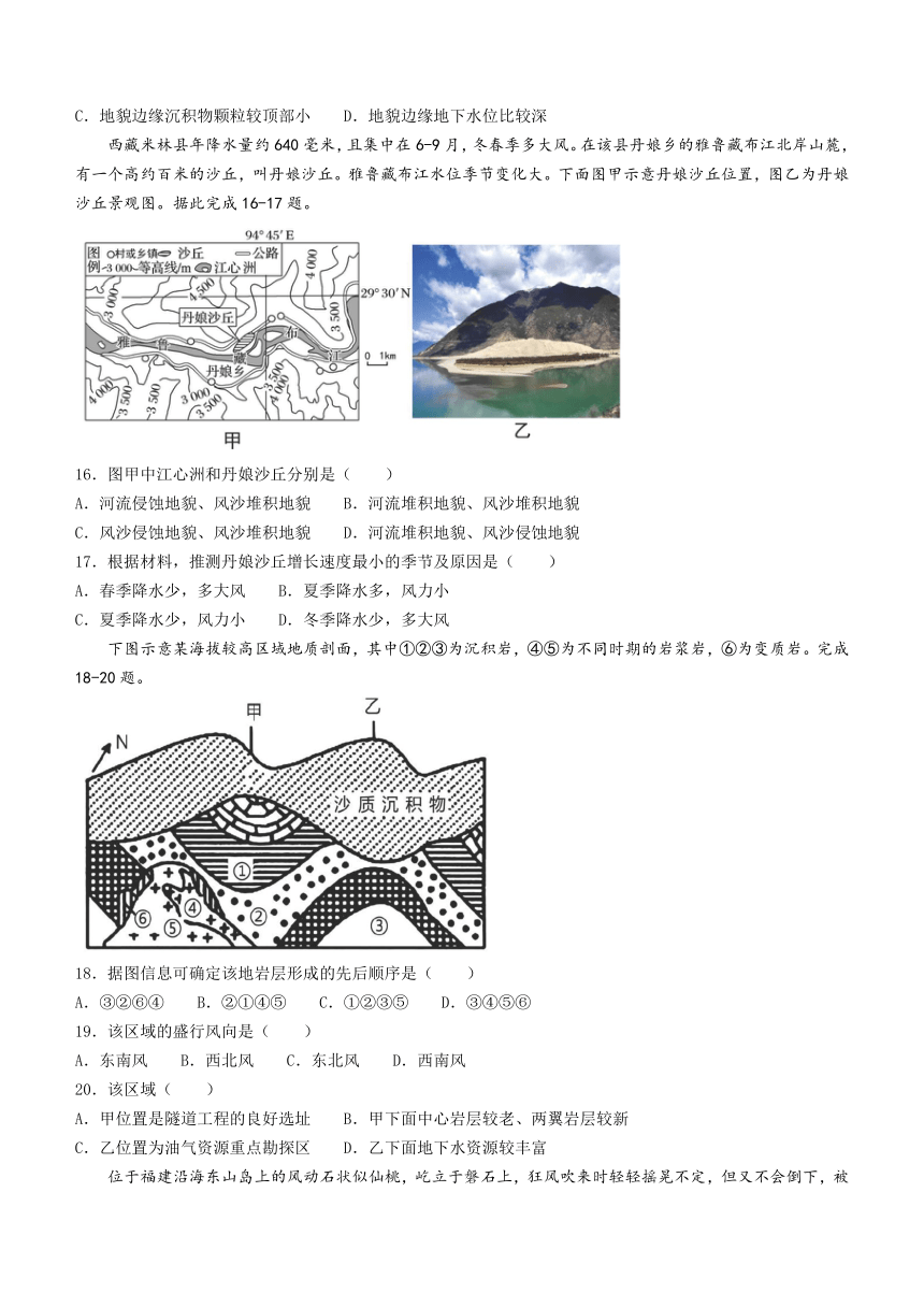 广东省河源市龙川县2023-2024学年高二上学期11月期中考试地理试题（含答案）