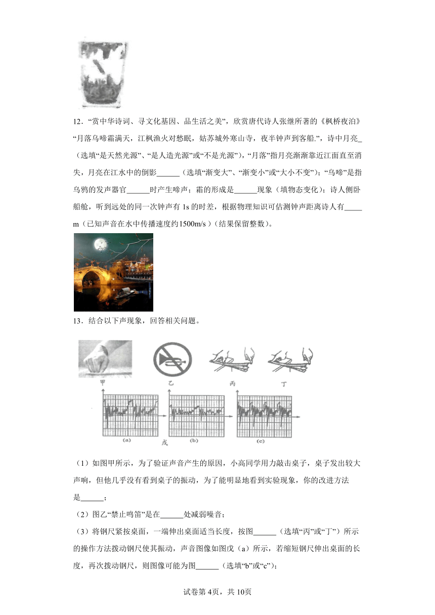 江苏省南通市启东市2023-2024学年八年级上学期11月期中物理试题（含解析）