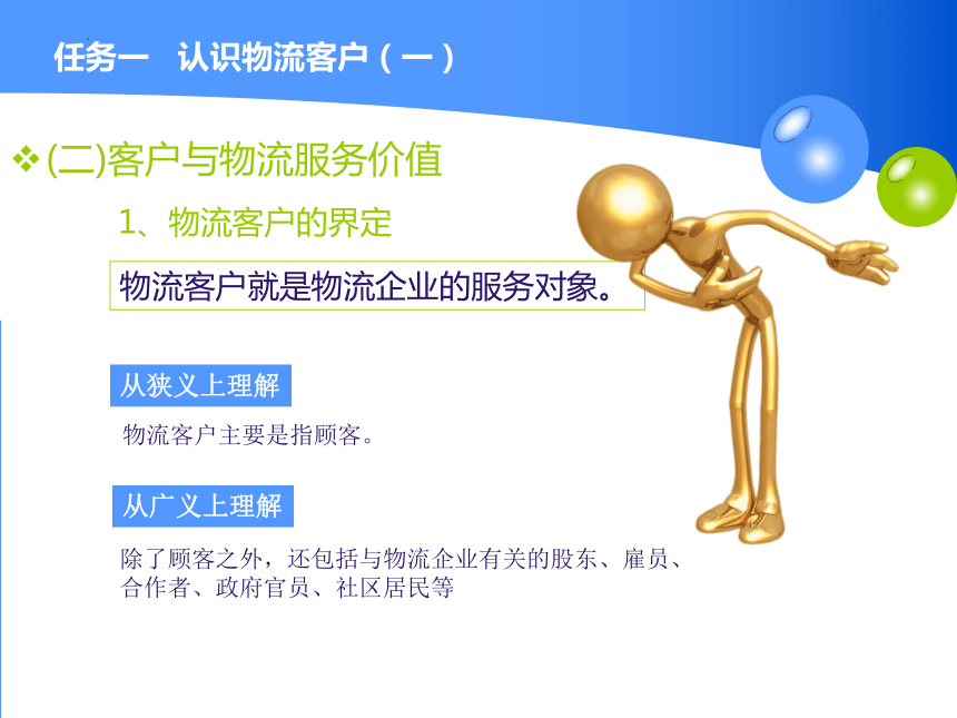 1.1认识物流客户 课件（共23张PPT）-《物流客户服务》同步教学（高教版）