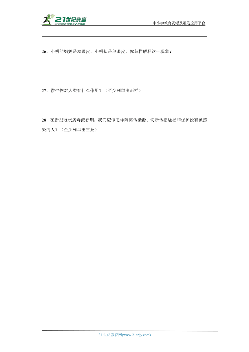 人教鄂教版五年级上册科学期中综合训练题（1-3单元）（含答案）