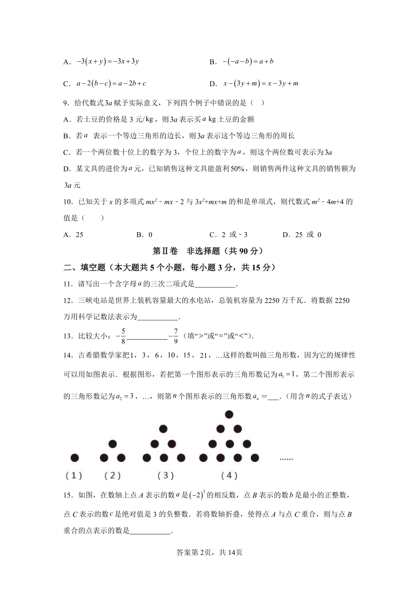 山西省吕梁市交城县2023-2024学年七年级上学期期中数学试题（含解析）